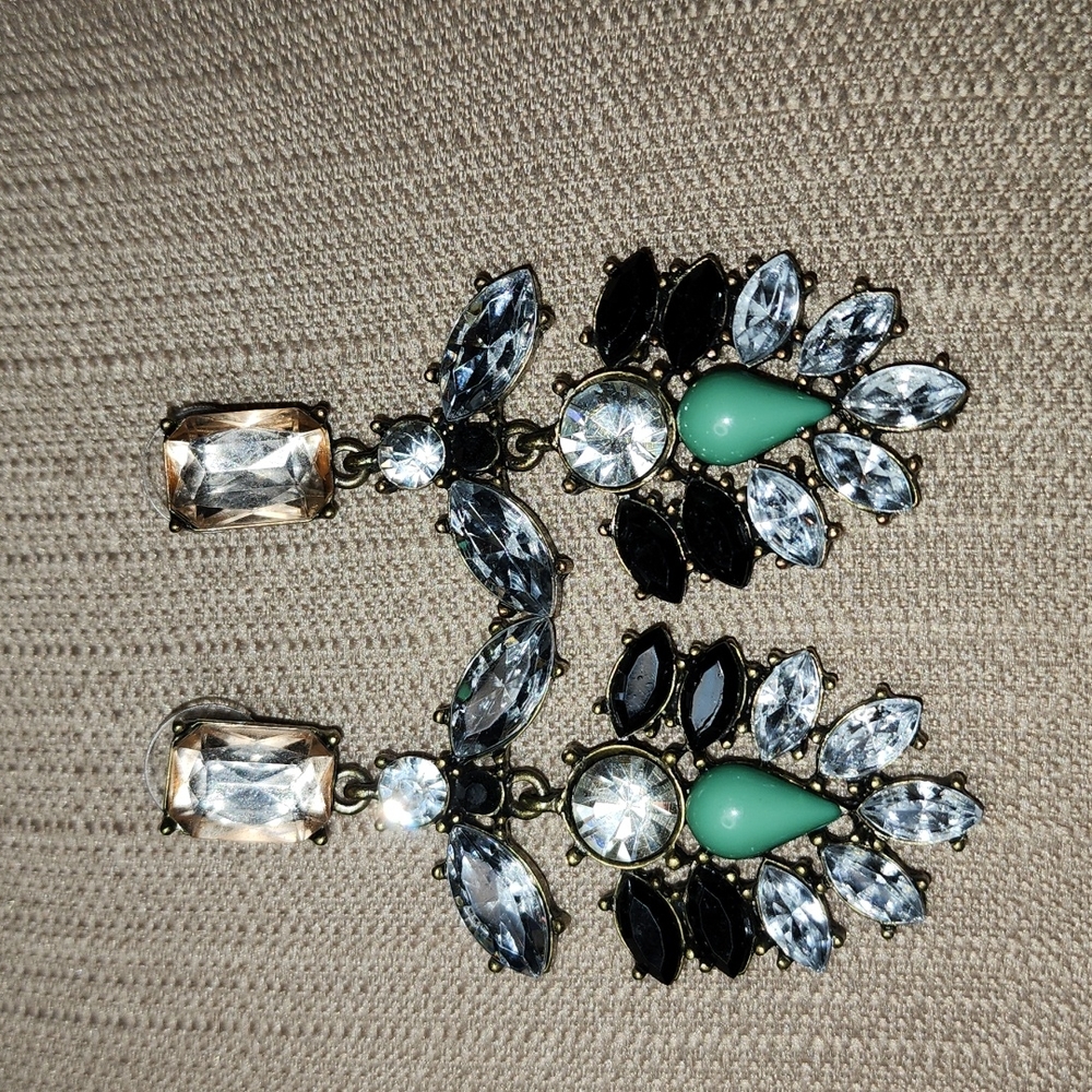 "Simone" Earrings || Clear Crystal Statement - Picture 9 of 12